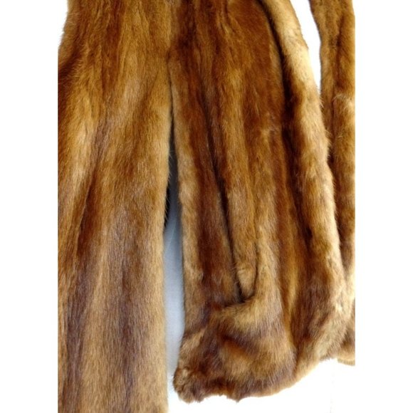 Vintage mink muskrat fur stole wrap 40s 50s brown fur capelet caplet wedding - Picture 2 of 4